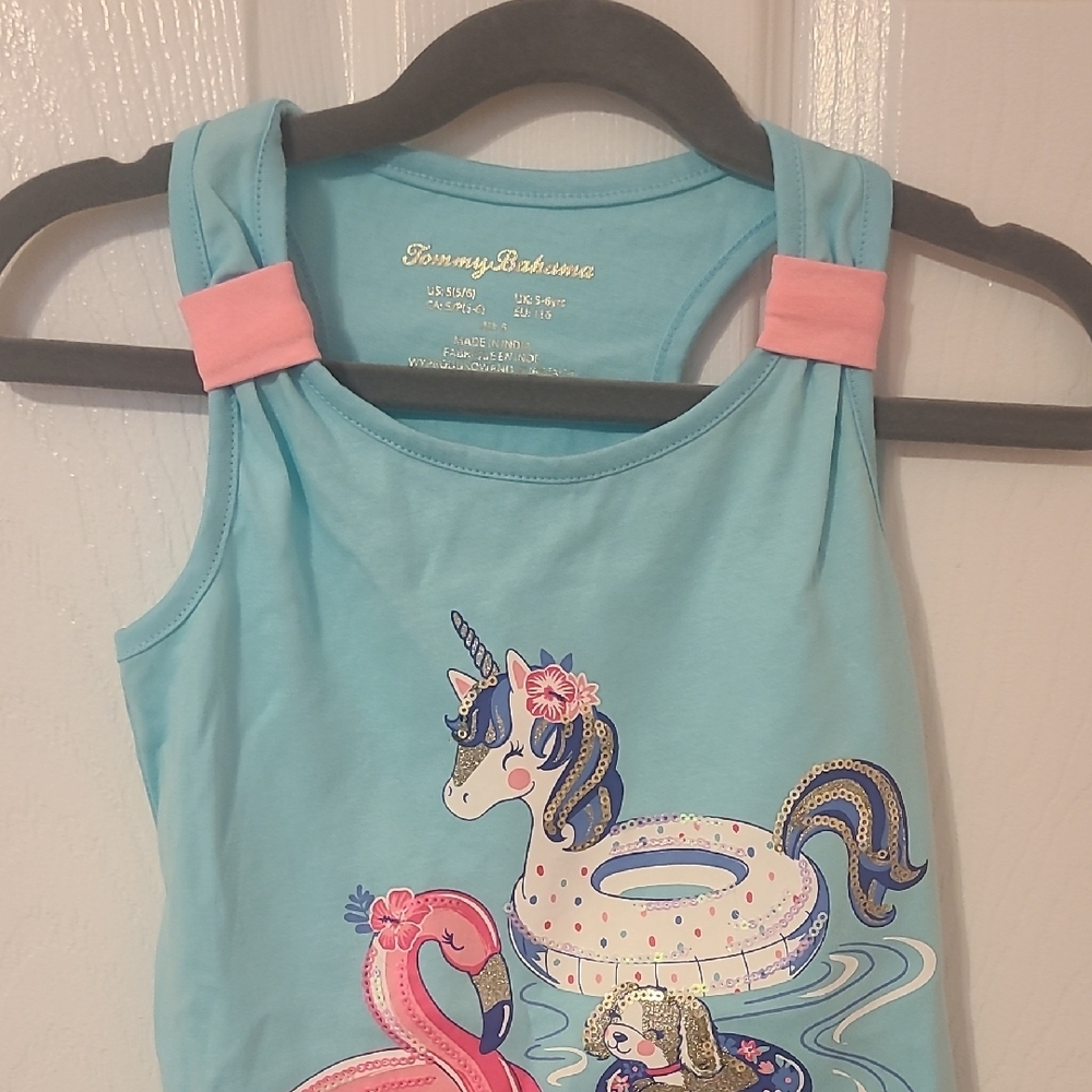 Tommy Bahama Blue and Pink Unicorn Tank Top